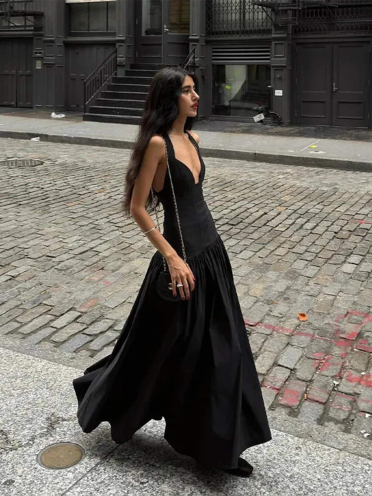 Vestido Negro Sin Mangas Tortuga Para Mujeres Vestidos De Playa