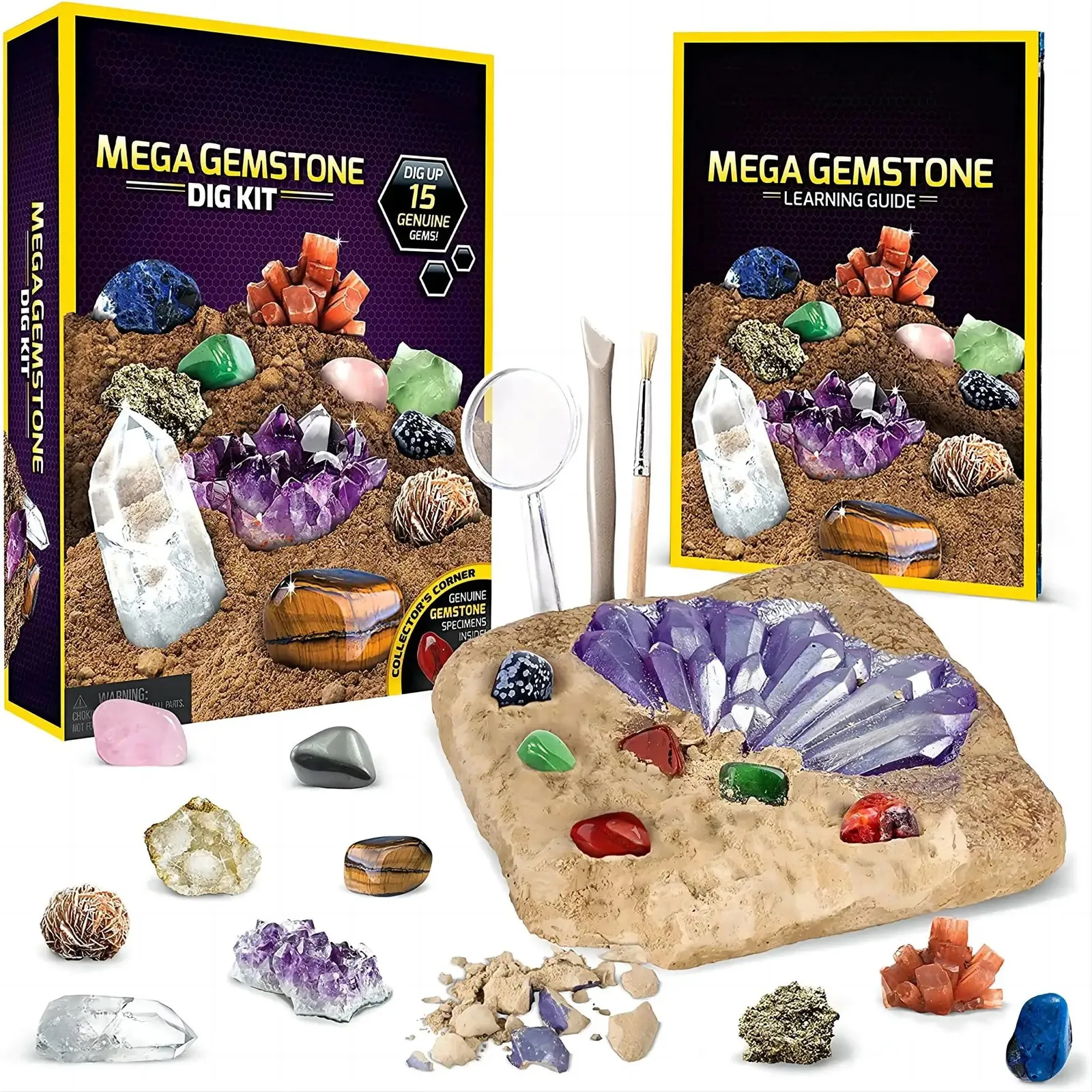STEM Giant Gem Mining Kit, Gem Crystals Mining Toy Set for Children's ...