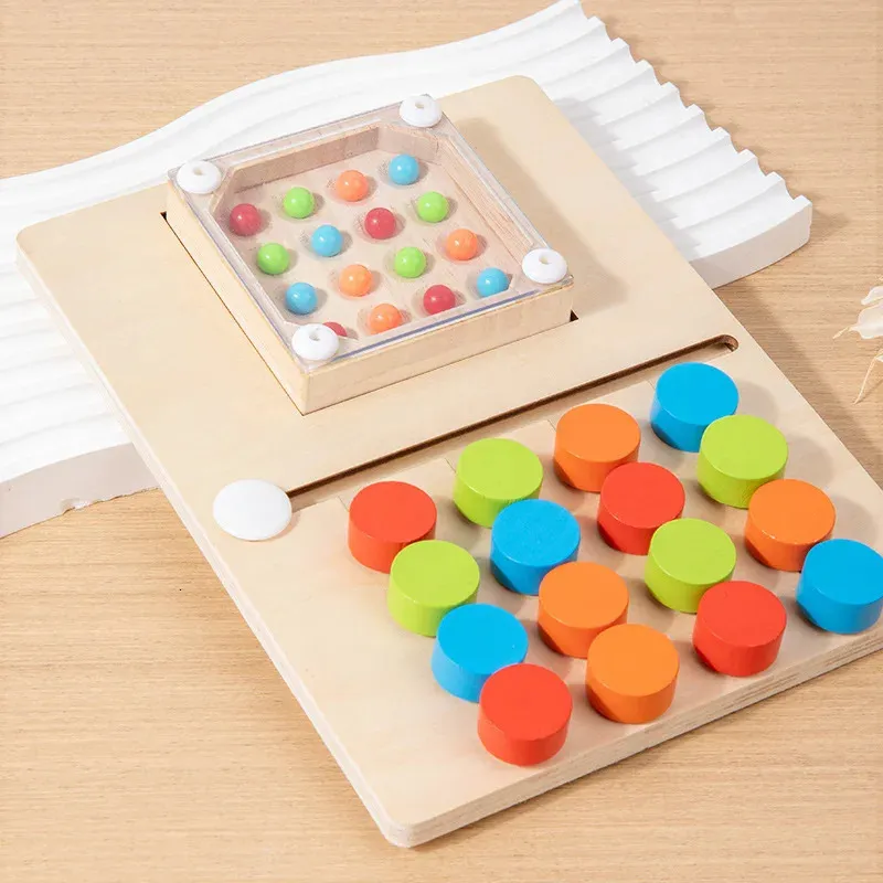 Wooden Colorful Sliding Puzzle Game Toy: Montessori Kids' Four Color ...