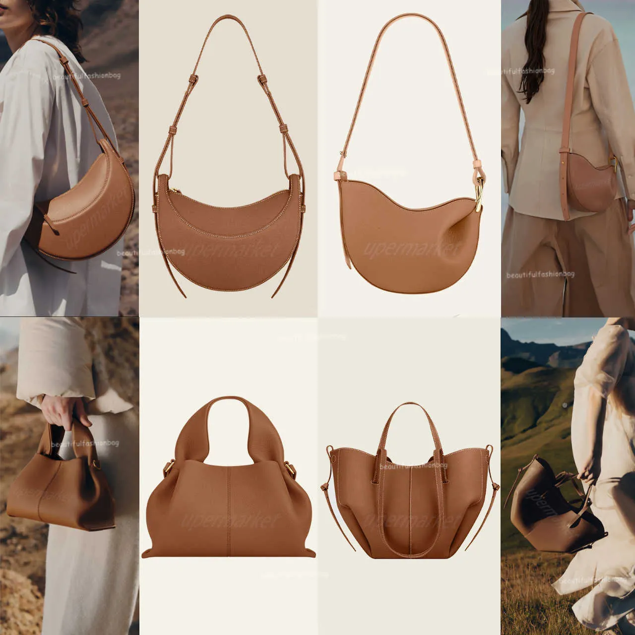 Half Moon Shoulder Bag: Luxury Textured Leather Hobo... From 