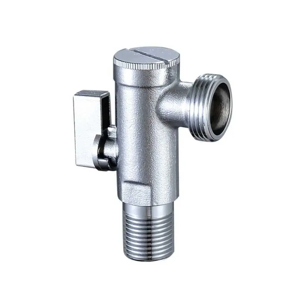 2-Pack Stainless Steel Angle Valve | 2-Way Water Divertor, G1/2 Thread, For Sink, Toilet & Water Heater (Space Saving)