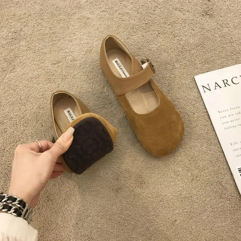 Damen-Derbyschuhe, weiche Damenschuhe, flache Loafer im britischen Stil mit Fellbesatz, Leder-Dressschuhe, Preppy-Slipper, Mary_voghion.com