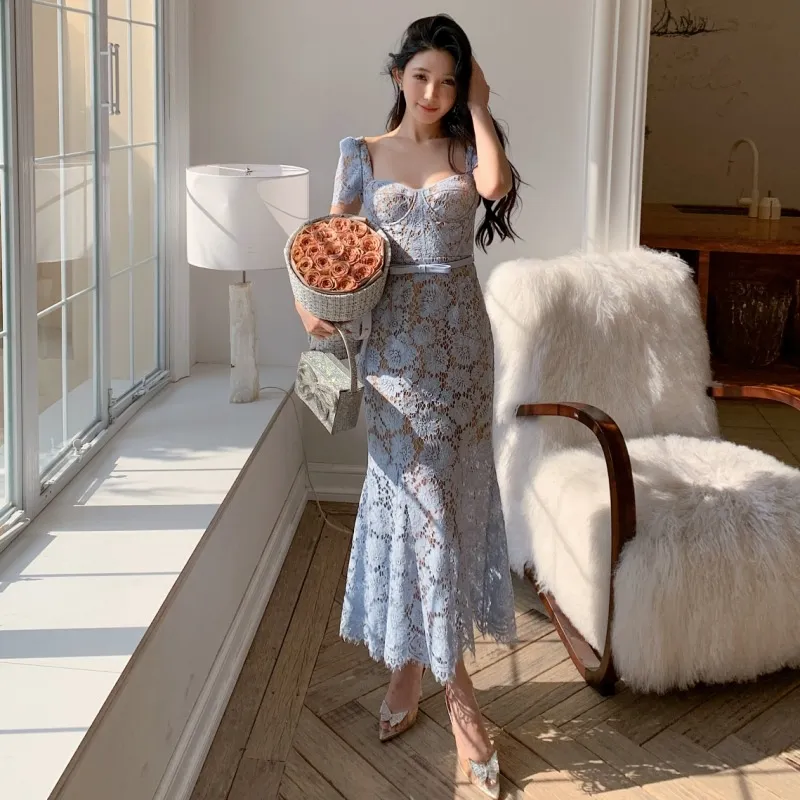 Designer Dress Sexy Square Neck Blue Dresses For... From 61,7 | DHgate Designer Dress Sexy Square Neck Blue Dresses For... From 61,7 | DHgate
