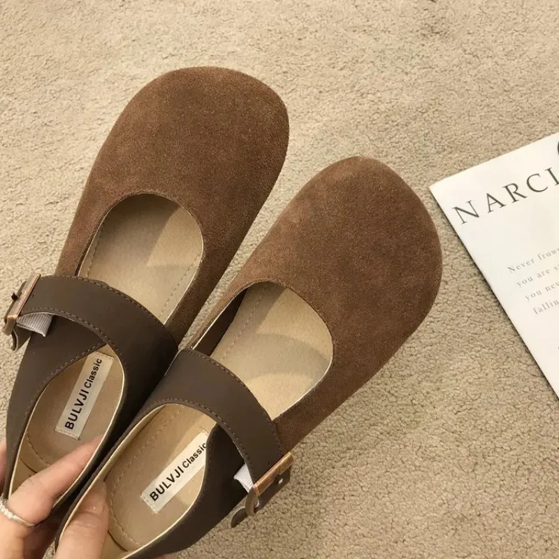 Damen-Derbyschuhe, weiche Damenschuhe, flache Loafer im britischen Stil mit Fellbesatz, Leder-Dressschuhe, Preppy-Slipper, Mary_voghion.com