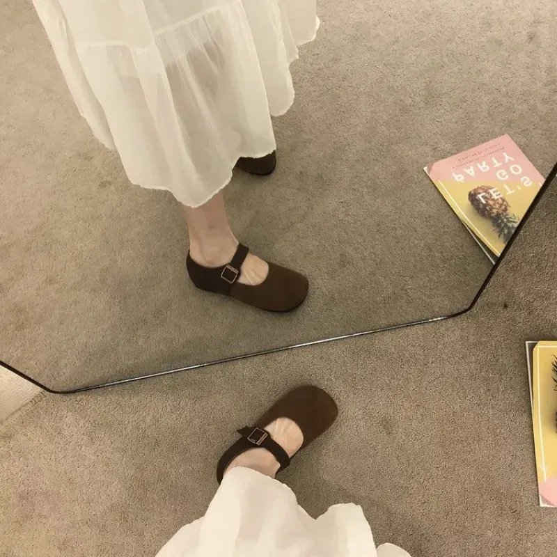Damen-Derbyschuhe, weiche Damenschuhe, flache Loafer im britischen Stil mit Fellbesatz, Leder-Dressschuhe, Preppy-Slipper, Mary_voghion.com