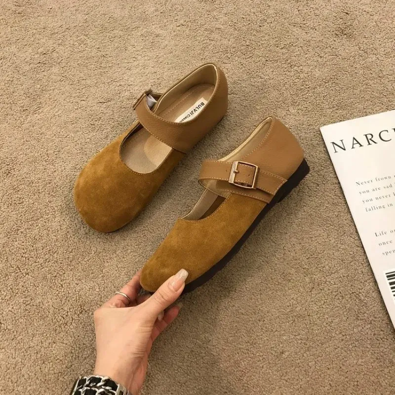 Damen-Derbyschuhe, weiche Damenschuhe, flache Loafer im britischen Stil mit Fellbesatz, Leder-Dressschuhe, Preppy-Slipper, Mary_voghion.com