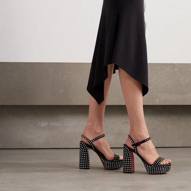 Crystal Platform Sandals 2025: Summer Chic Suede High Heels for Women  Black White Designer Style, Comfortable Walking Shoes