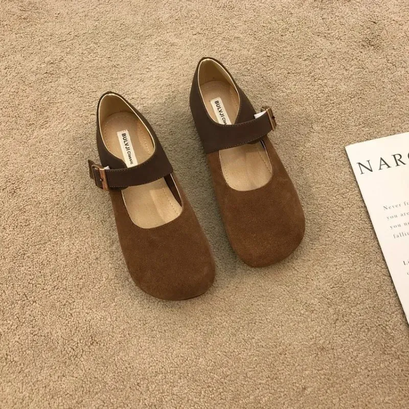 Damen-Derbyschuhe, weiche Damenschuhe, flache Loafer im britischen Stil mit Fellbesatz, Leder-Dressschuhe, Preppy-Slipper, Mary_voghion.com