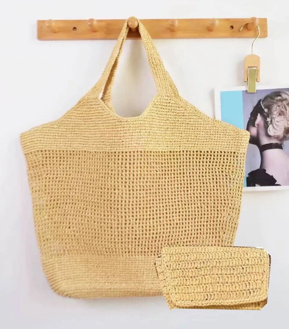 Designer Straw Beach Tote Large Capacity Woven Shoulder Bag For Summer ...