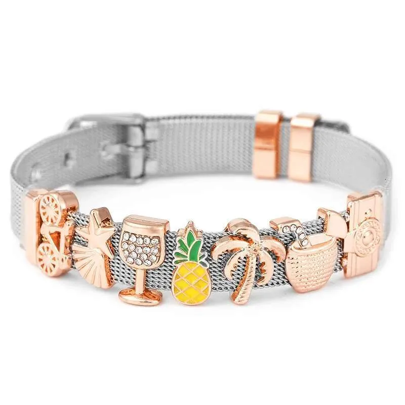 10mm New Trendy Summer Beach Beads Charm DIY Mesh Keeper Bracelets Pulseras Mujer For Women Men Fashion Jewelry Gift_voghion.com