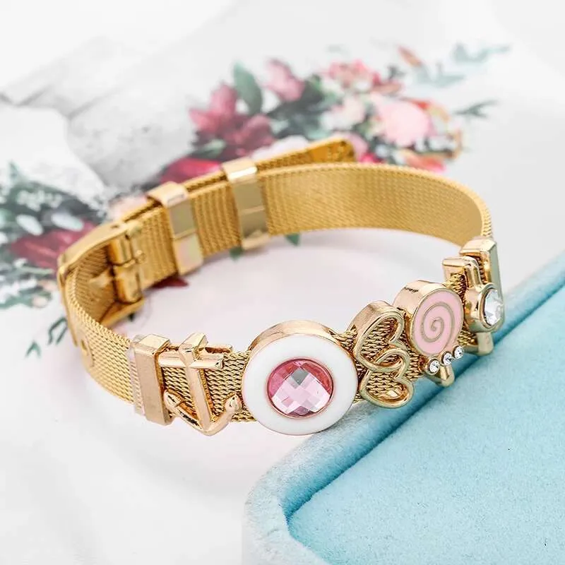 Bracciale con charm scorrevole lollipop rosa per donna e bambini_voghion.com