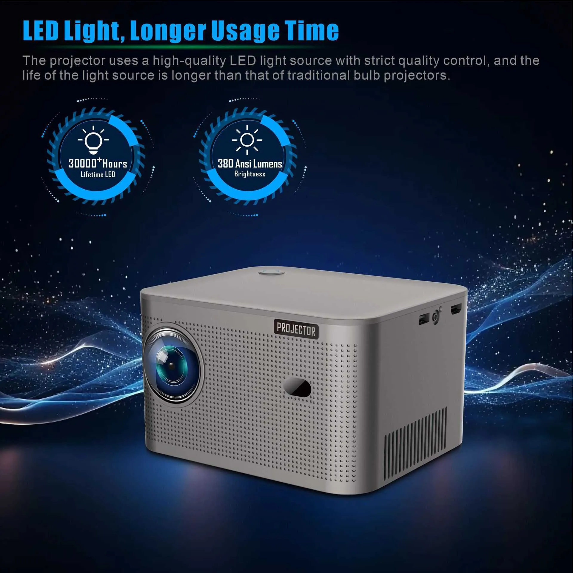 HY350 Smart Portable Lx Smart Projector 1080P, 380 Lumens HY350 Smart Portable Lx Smart Projector 1080P, 380 Lumens