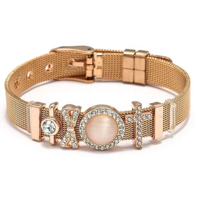 10mm Stainless Steel Mesh Original Bowknot Cross Beads Charm Keeper Bracelets Bangles For Women Fashion Jewelry Gift_voghion.com