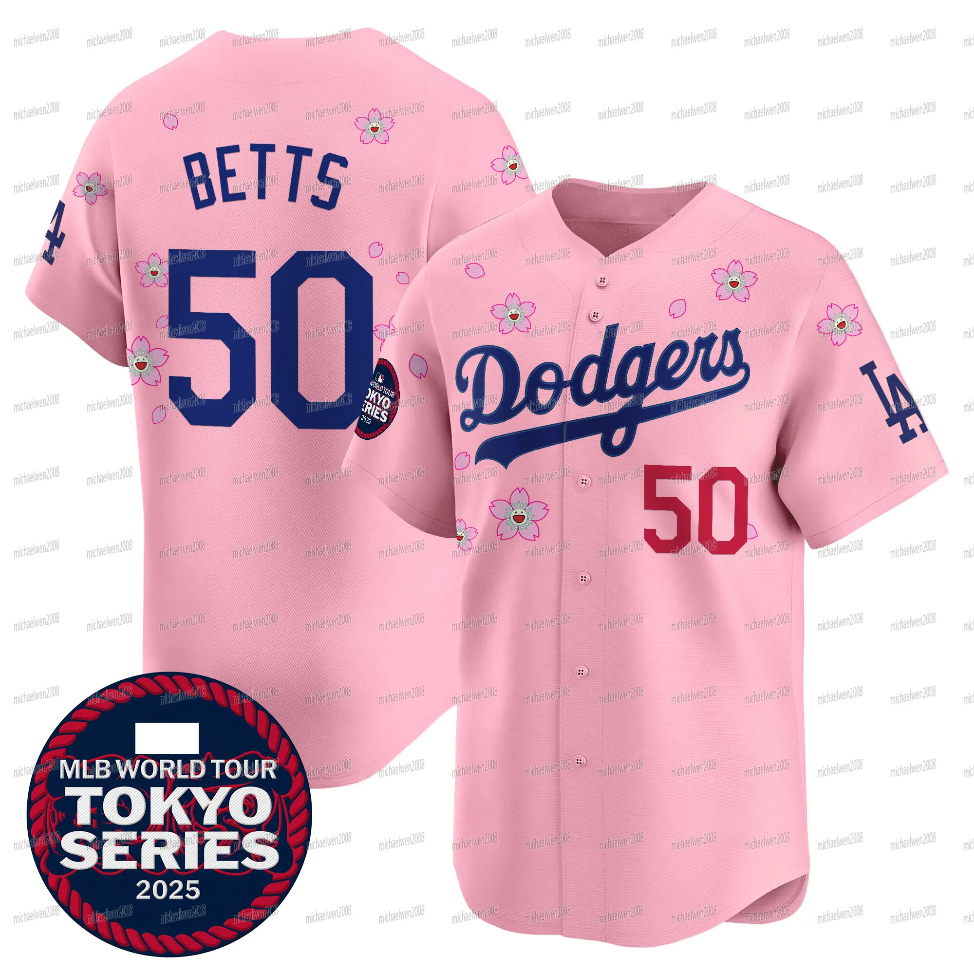 LA Dodgers 2025 Tokyo Series Baseball Jersey Shohei Ohtani, Mookie