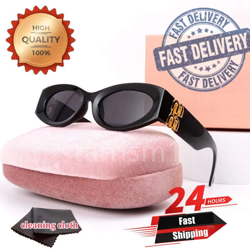 Fashion sunglasses glasses oval frame Designer sunglass womens anti-radiation UV400 Polarized lenses mens retro eyeglasses With box