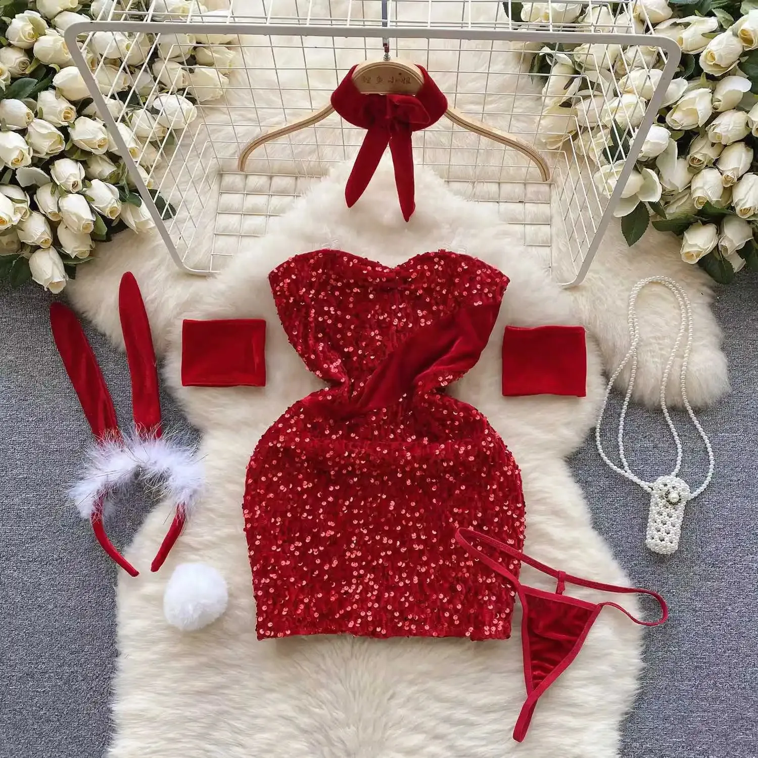 white christmas dresses Red Plaid Mock Neck Mini Dress - All Dresses main image 0