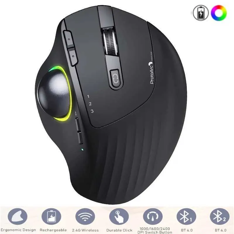 Comb RGB Wireless Trackball Mouse +2.4G Rechargeable... From Flies_like ...