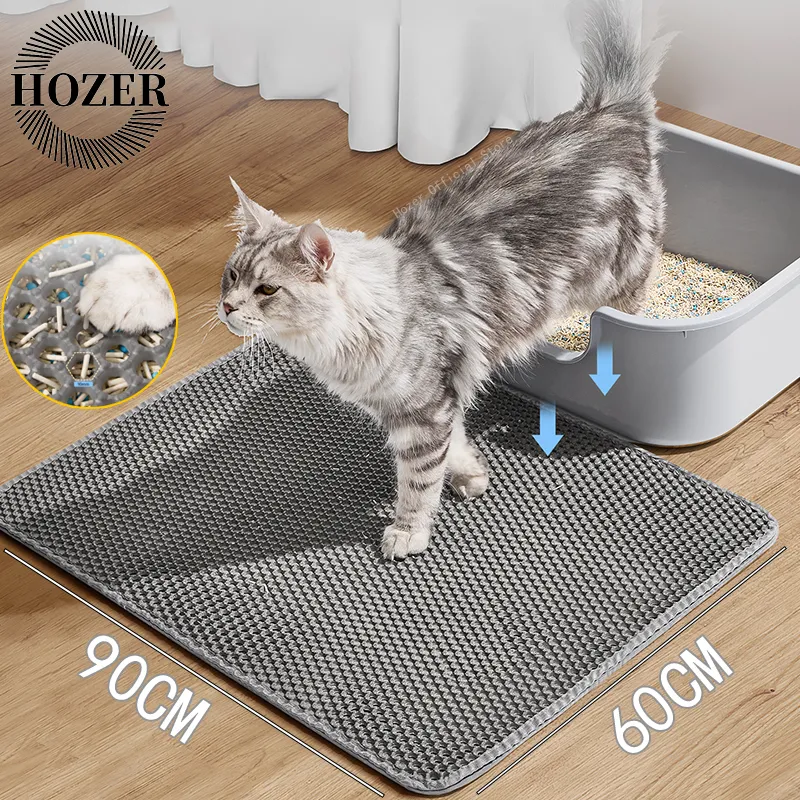 Cat Litter Box Mat Large 600X900MM Waterproof Double Layer Kitty
