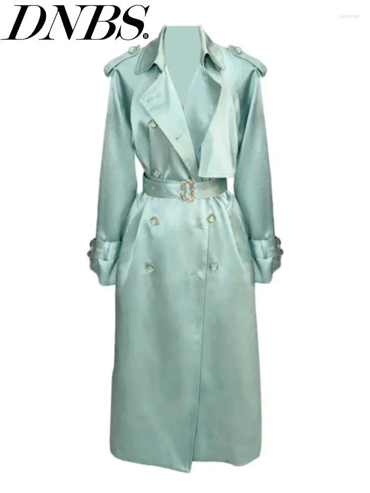 Navy Trench Coat Womens Elegant Ladies Lightweight Mid Length Coat - Main Image