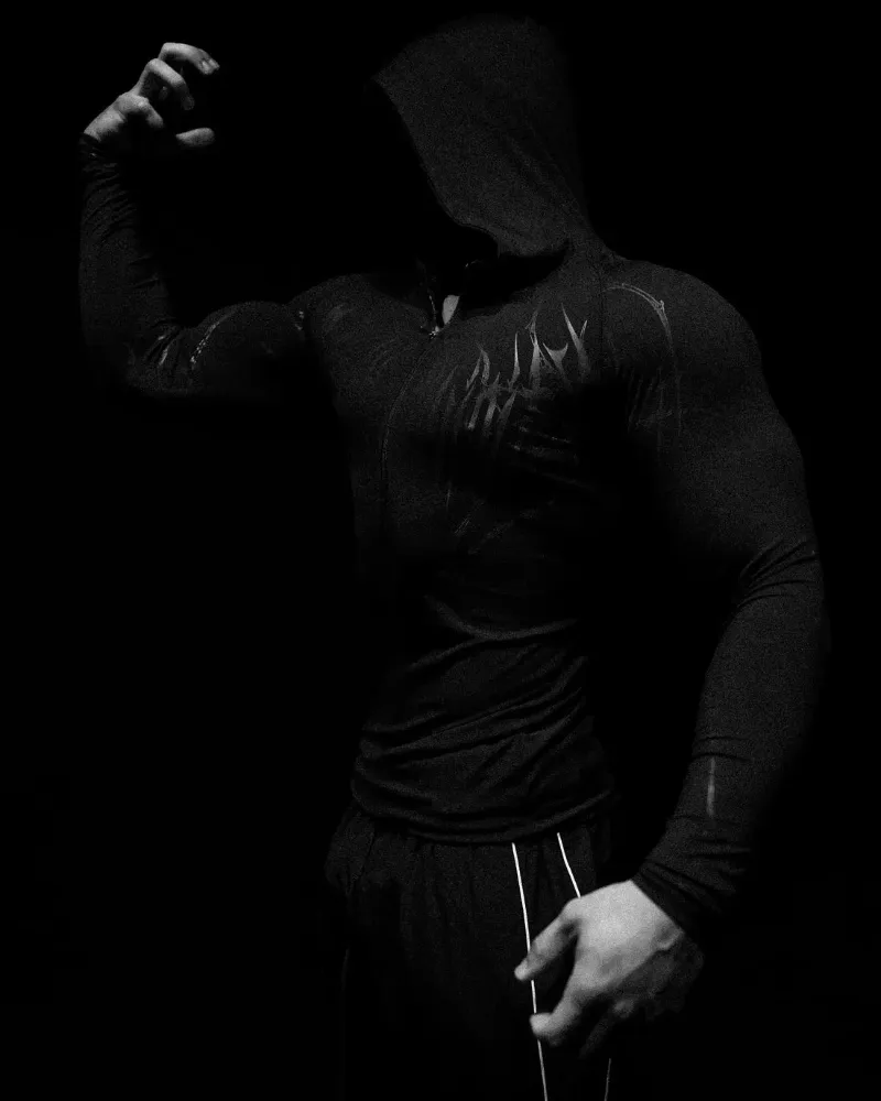 Breathedivinity Compression Hoodie Mens Slim Spandex Pullover with