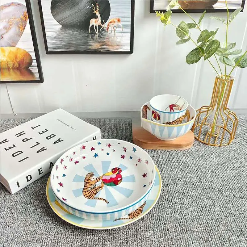 Assiette Céramique Compartimentée Pour Enfant Design Avion - 24x18x3 Cm - Réutilisable, Facile à Nettoyer