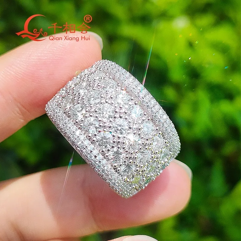 16 5mm Sector Round Around Ring Sterling 925 Silver Moissanite Ring Men Women Diamonds Male Fine Jewelry Gitf Wedding_voghion.com