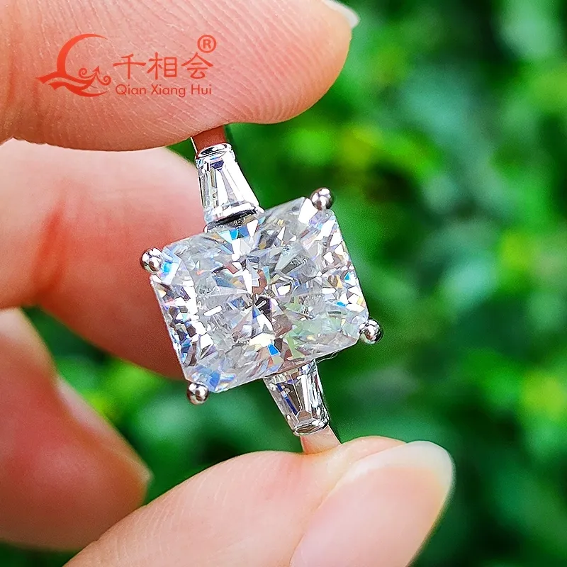 8x10mm Radiant Cut 925 Silver D VVS Baguette Moissanite Ring Men Women Diamonds Wedding Dating Gift Fine Jewelry_voghion.com