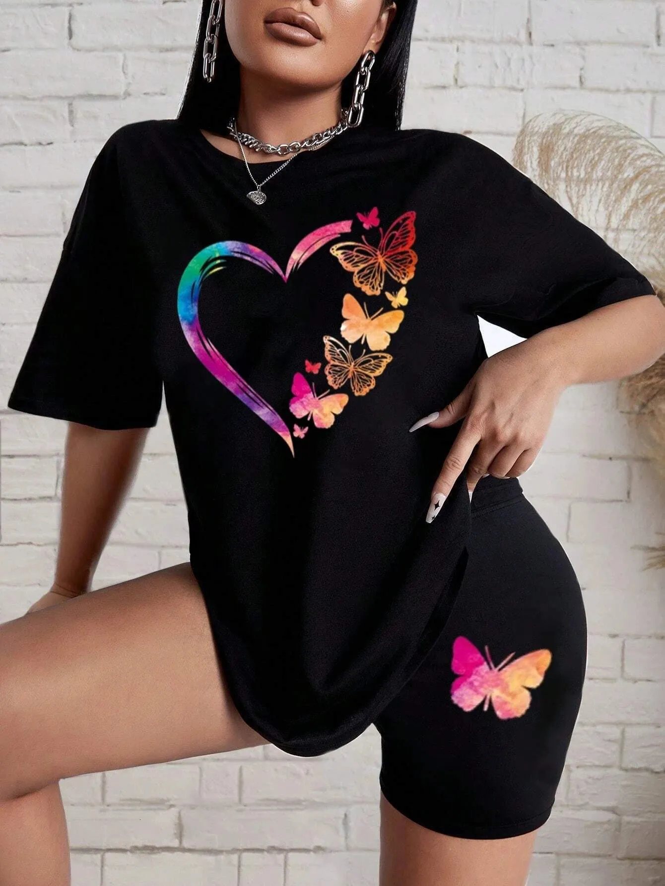 Womens Tshirt Intertwines Love Two Piece Set Of From Zara01