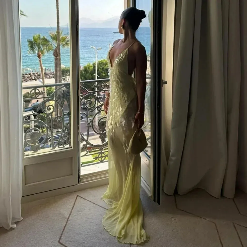 knee length dresses for ladies Sparkly Long Beaded Prom Dress with Open Back 3018– PromGirl main image 0