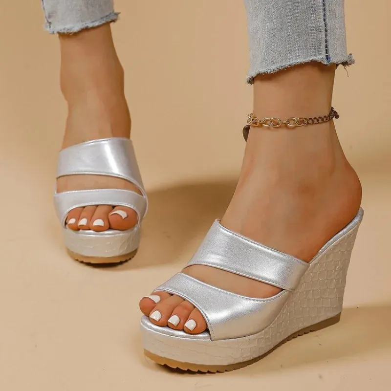 Womens Wedge Platform Slippers Summer Sexy High Heel Sandals Fashion Open Toe Beach Shoes For Women Zapatos De Mujer_voghion.com