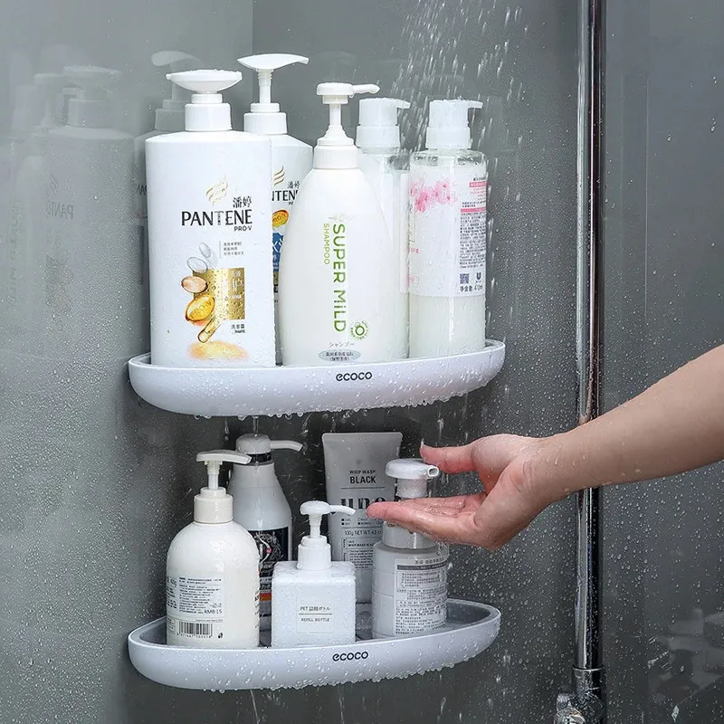 ECOCO Bathroom Corner Shelf No Drill Wall Mounted Shower Shampoo ...
