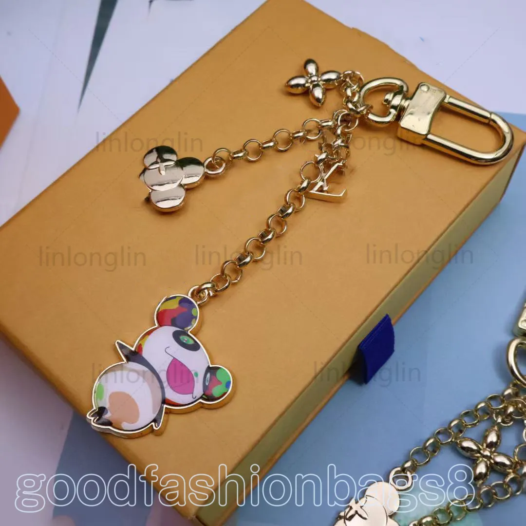Takashi Murakami Style Bag Charm Keychain Cute Cartoon Panda