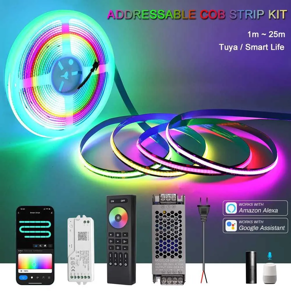 Rgb Led Rope Cob RGB IC COB LED Strip Kit Addressable RGBIC Light... From Honey_fruit ...