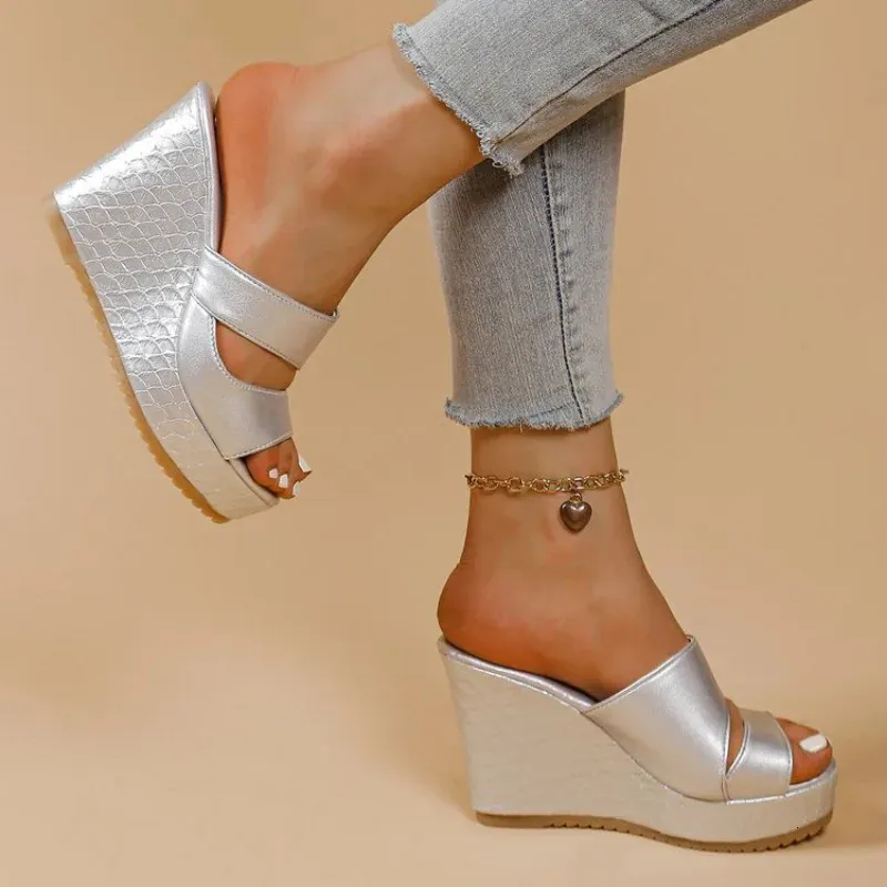 Womens Wedge Platform Slippers Summer Sexy High Heel Sandals Fashion Open Toe Beach Shoes For Women Zapatos De Mujer_voghion.com