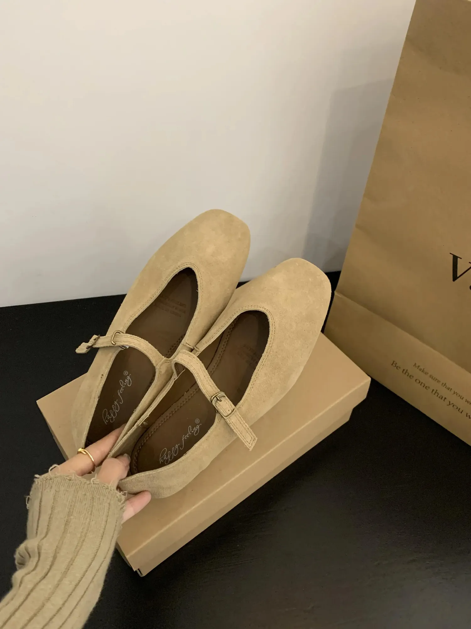 Elegante Leder Ballerinas Für Damen Bequeme Freizeit Slipper_voghion.com