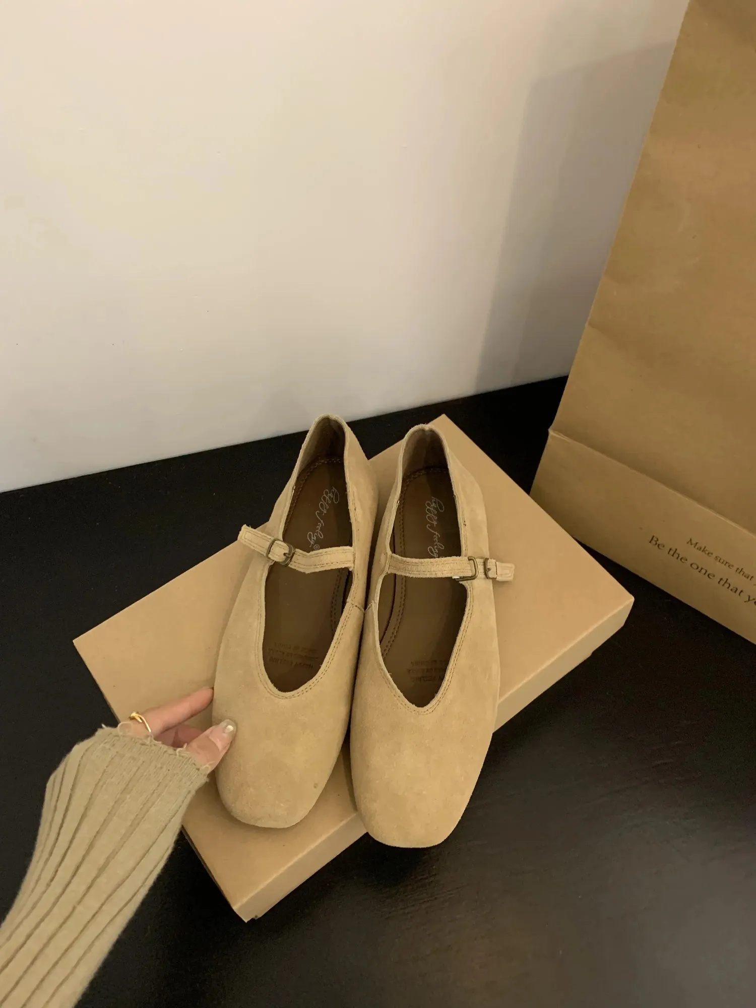 Elegante Leder Ballerinas Für Damen Bequeme Freizeit Slipper_voghion.com