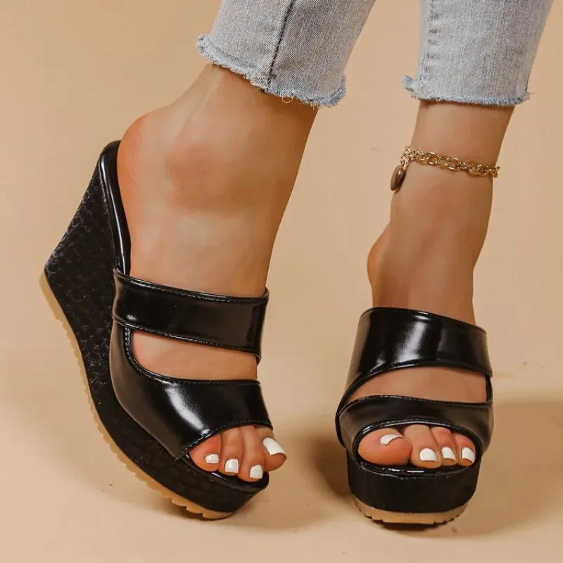 Womens Wedge Platform Slippers Summer Sexy High Heel Sandals Fashion Open Toe Beach Shoes For Women Zapatos De Mujer_voghion.com