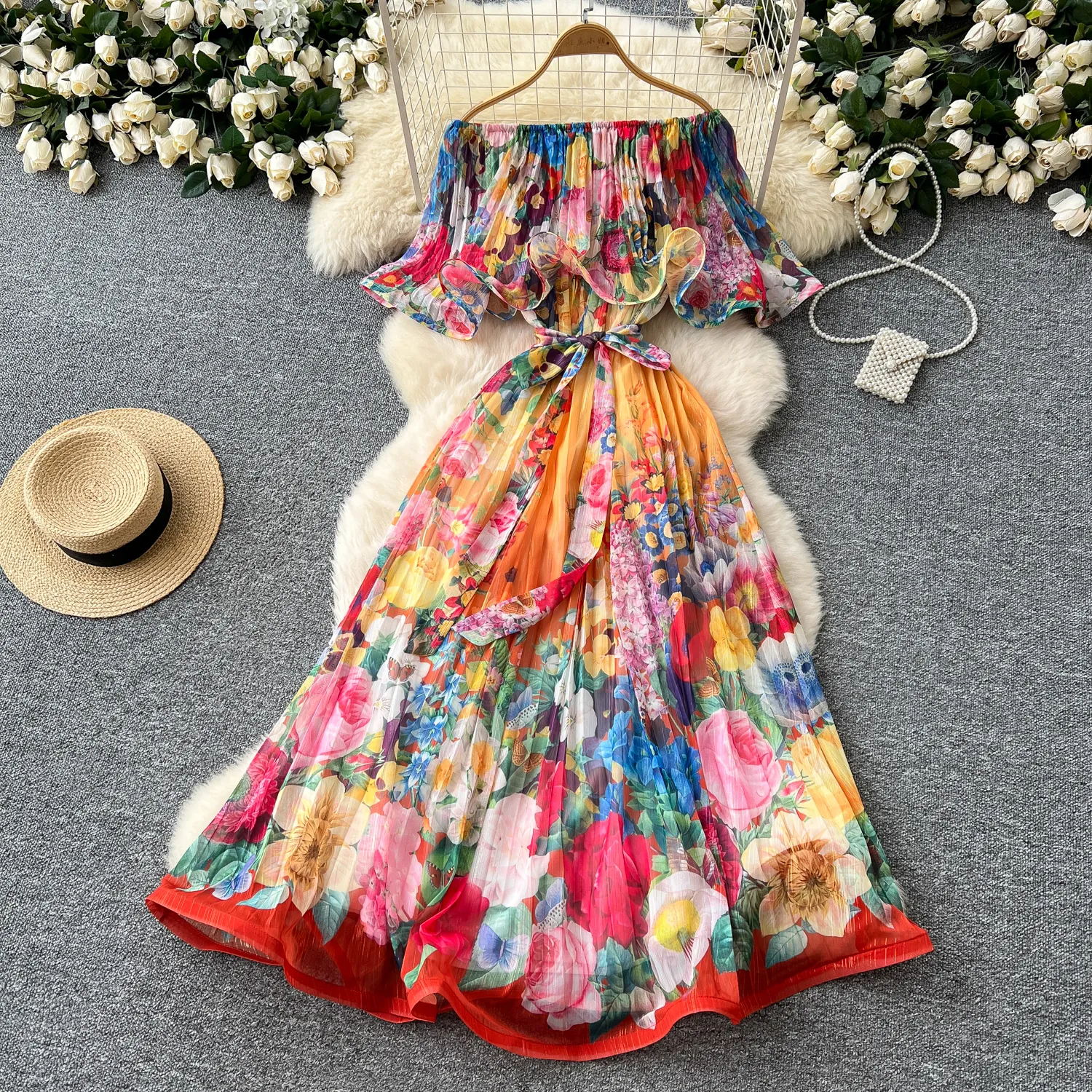 ruffle neck flutter sleeve a-line dress What a Lovely Day Blue Cotton Flutter Sleeve Tie Waist Mini Dress main image 0