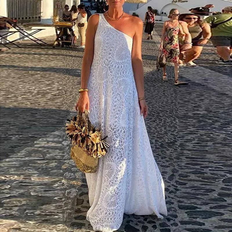 side split casual dress DOKOTOO Women's Beach Vacation Dress -V Neck Sleeveless with Side Split Casual Summer Dress