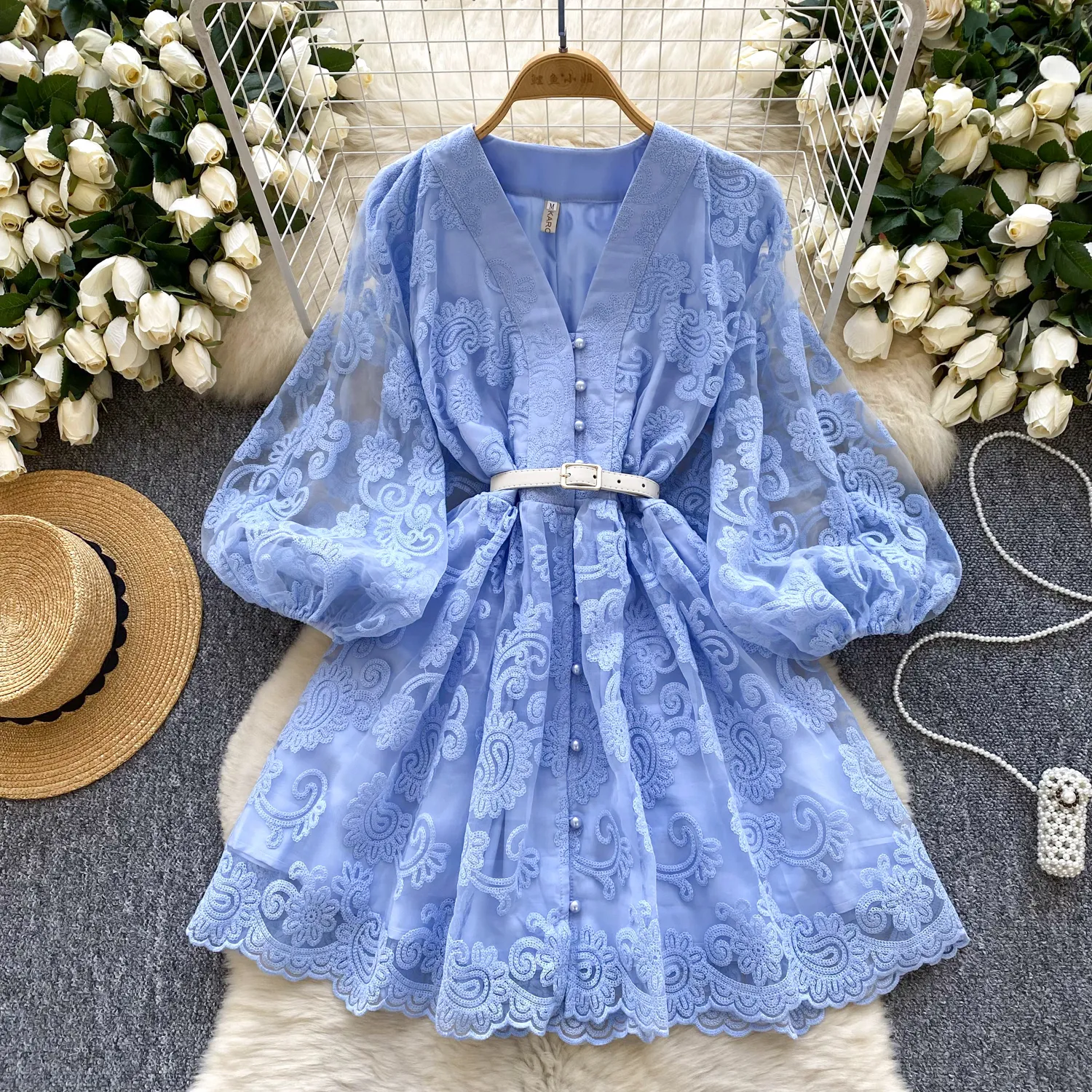 Casual Sweet Print Patchwork V Neck A Line Dresses(3 Colors) Casual Sweet Print Patchwork V Neck A Line Dresses(3 Colors)
