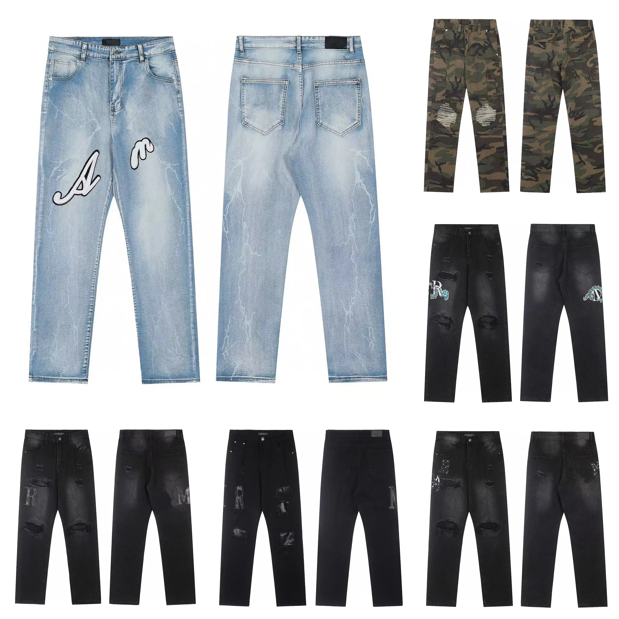 Economize muito em Designer Denim Jeans Homens Calças De Grife Masculinas:  Jeans Pretos Lavados Elegantes – Jeans Casuais Streetwear Hip Hop Roupas 5A  ..., image size:2362x2362