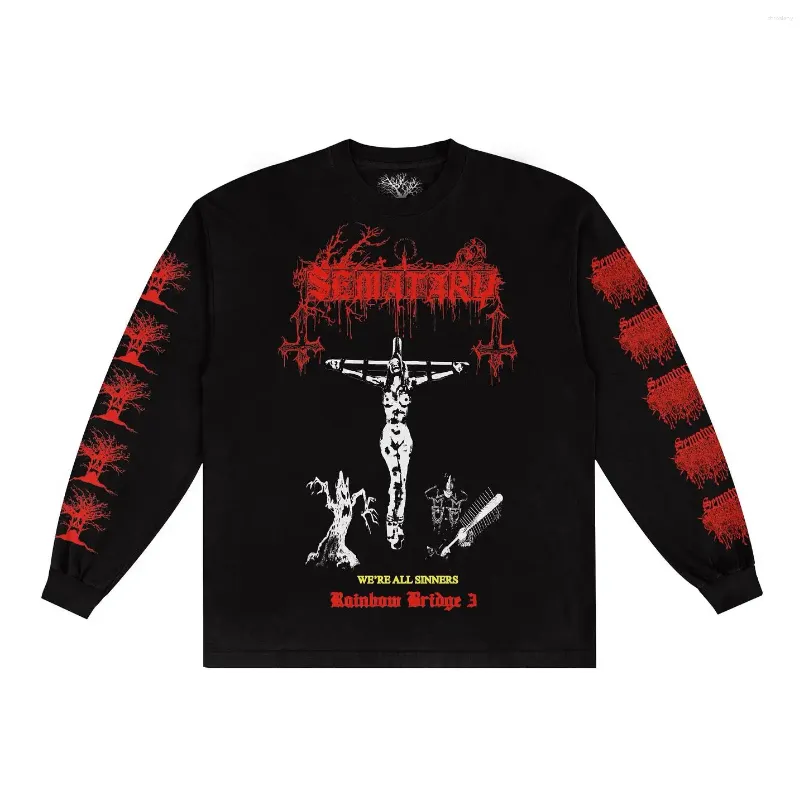 Mens Gothic Long Sleeve Polyester Sweatshirt Loose Fit Sun