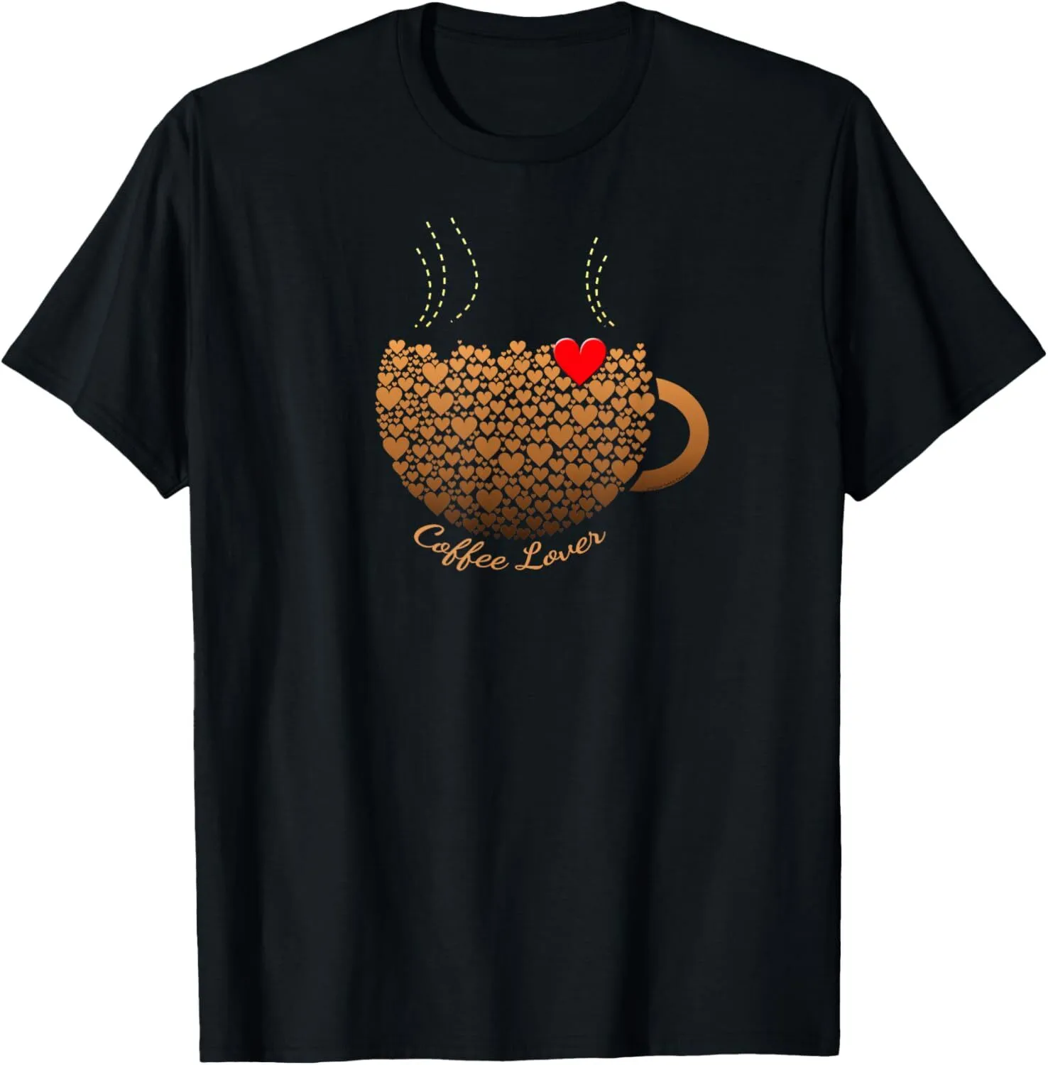 Camiseta Inspiradora Para Hombres Tee Amante Del Café, Gráfico De Copa De  Corazón Al Vapor, Top Casual De Manga Corta De 10,22 € | DHgate, image size:1476x1500