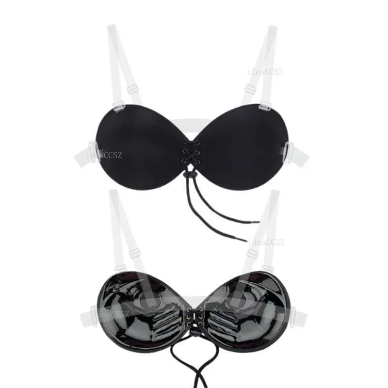 Backless Adhesive Bra with Transparent Tape - Invisible Silicone Push-Up Bras and Underwear for Women's Wedding Dresses (XJ250324)