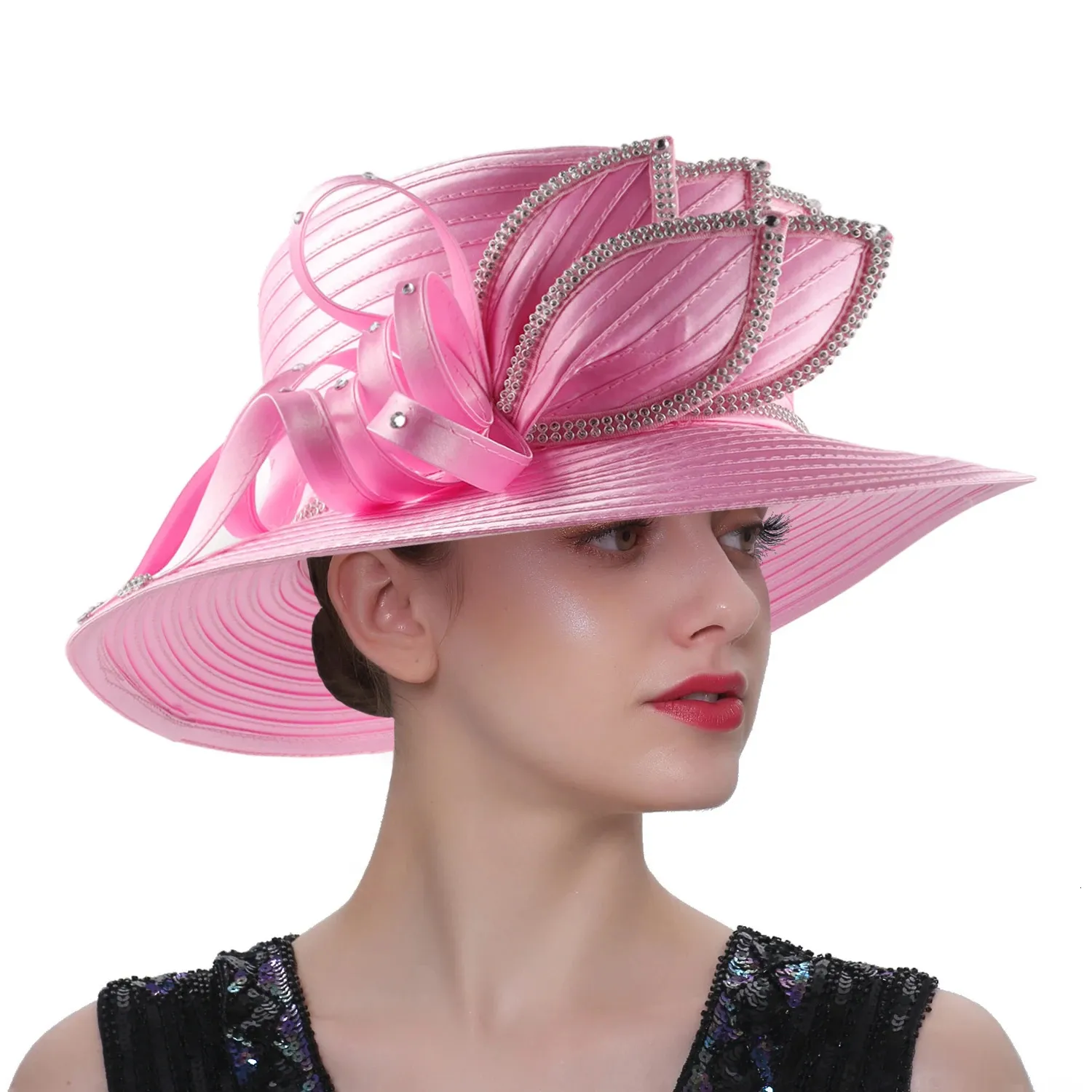 Charming Satin Feather Church Hats For Women ... From Zhao05  display picture 1