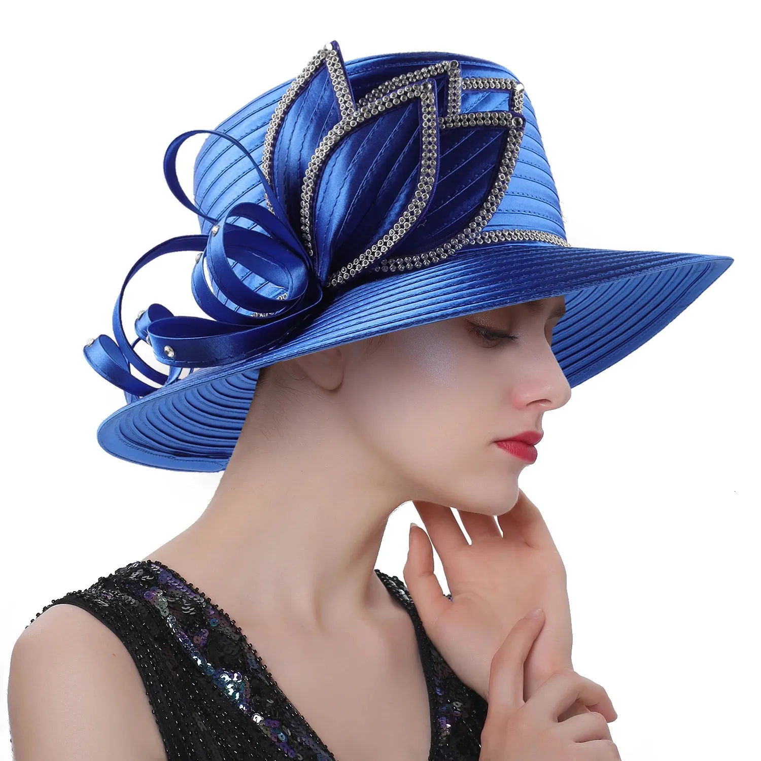Charming Satin Feather Church Hats For Women ... From Zhao05 