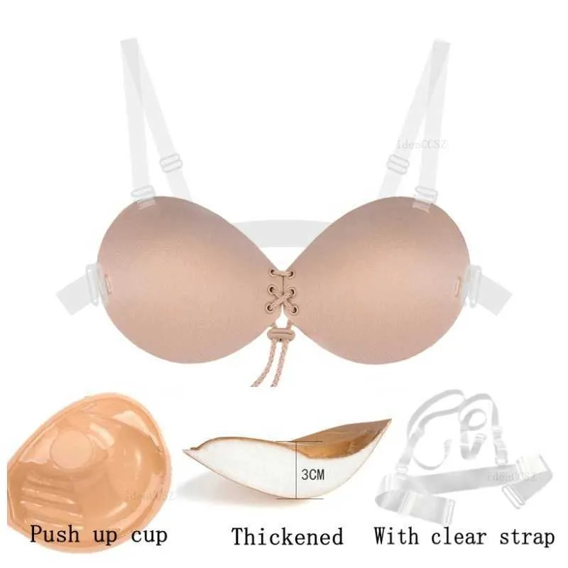 princess polly baby blue dress Women's Reusable Strapless Push-Up Invisible Breathable Sticky Adhesive Bras for Backless Dress main image 1