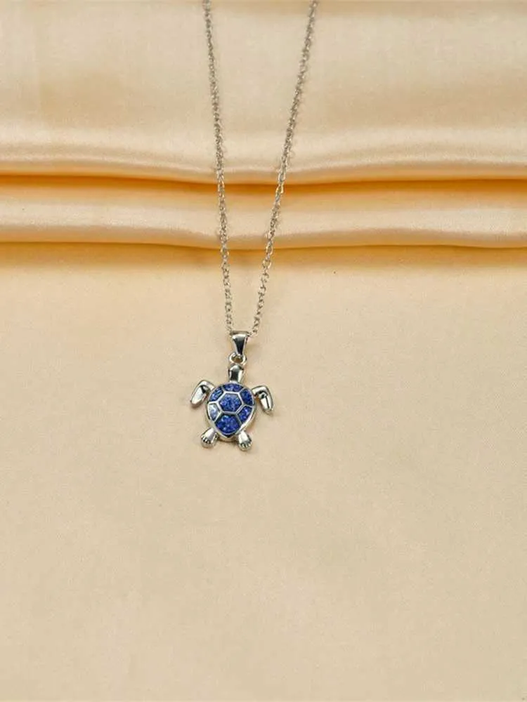 Collar De Tortuga De Plata De Ley 925 Para Mujer - Con Cristal Austriaco, Regalo Ideal