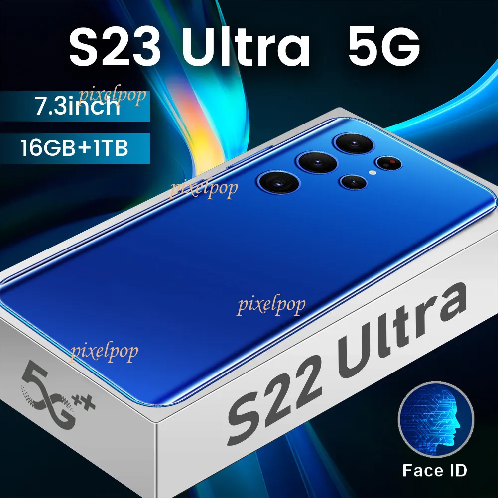 7 Inch Smartphone New S23Ultra 7.3 Inch Incell Screen 4G High End Phone ...