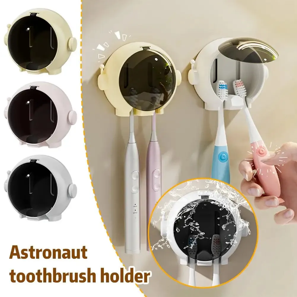 D8R8 Astronaut Couple Toothbrush Storage Rack Wall Mounted Toothbrush ...